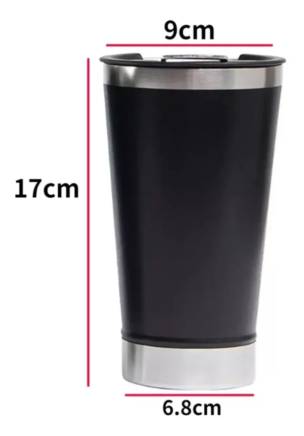 500ml Stainless Steel Thermal Beer Cup with Lid