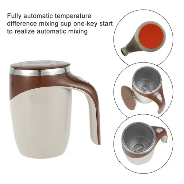 Self Stirring Mug USB Rechargeable 400ml Stainless Steel Magnetic Stirring Mug