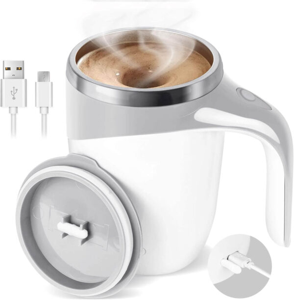 Self Stirring Mug USB Rechargeable 400ml Stainless Steel Magnetic Stirring Mug