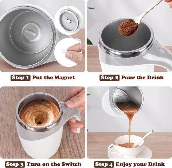 Self Stirring Mug USB Rechargeable 400ml Stainless Steel Magnetic Stirring Mug