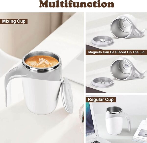 Self Stirring Mug USB Rechargeable 400ml Stainless Steel Magnetic Stirring Mug