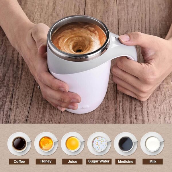 Self Stirring Mug USB Rechargeable 400ml Stainless Steel Magnetic Stirring Mug