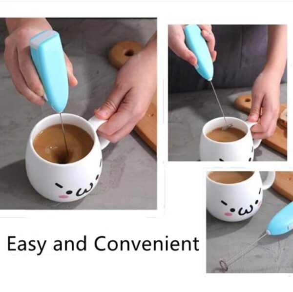 Electric Handheld Home Kitchen Egg Beater Mini Stainless Steel Egg Coffee Milk Tea Mixer