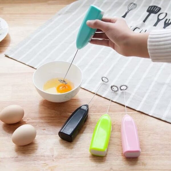 Electric Handheld Home Kitchen Egg Beater Mini Stainless Steel Egg Coffee Milk Tea Mixer