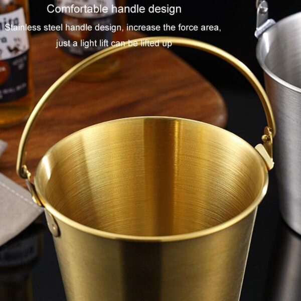 700ml 304 stainless steel portable small ice bucket, bar beer cooling bucket, French fries milk tea snack bucket