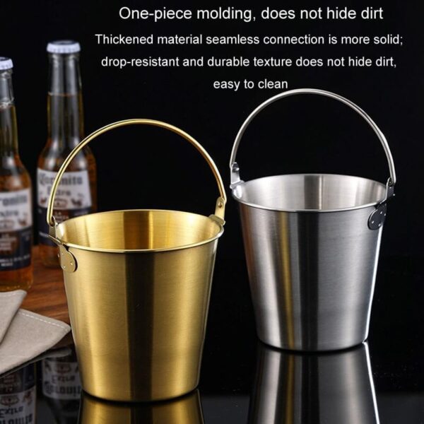 700ml 304 stainless steel portable small ice bucket, bar beer cooling bucket, French fries milk tea snack bucket