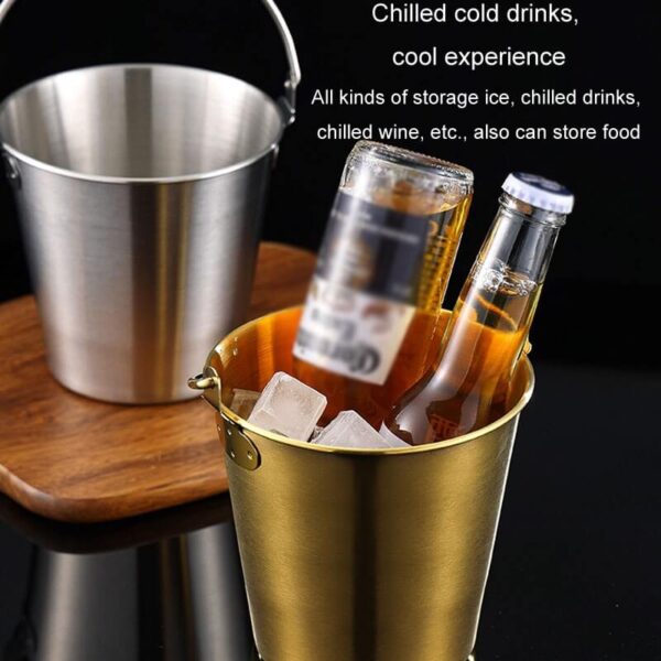 700ml 304 stainless steel portable small ice bucket, bar beer cooling bucket, French fries milk tea snack bucket