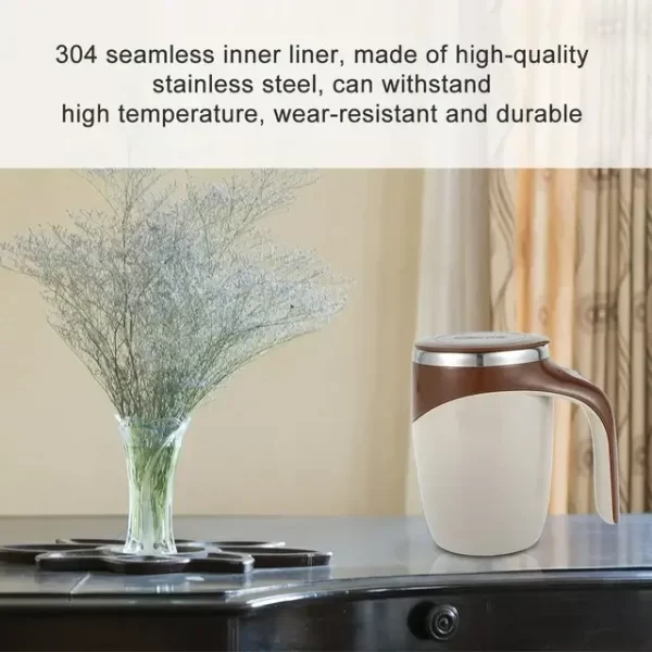 Self Stirring Mug USB Rechargeable 400ml Stainless Steel Magnetic Stirring Mug