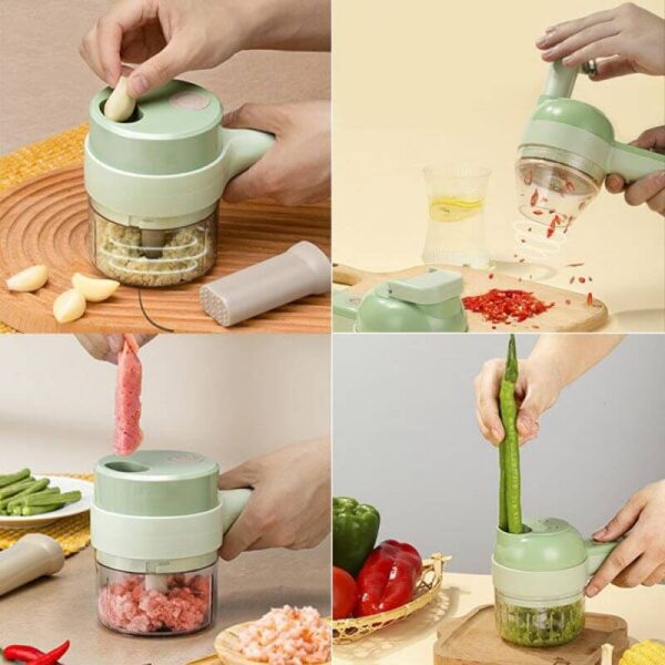 4-in-1 Electric Vegetable Chopper Portable Vegetable Slicer