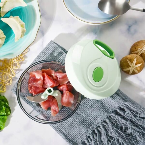 Manual Food Processor Vegetable Chopper Portable Hand Pull String Garlic Mincer