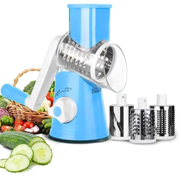 New 3In1 Hand-Cutter Vegetable Stainless Steel Multi-Function Drum Rotary Grater Fruit Potato Onion Slicer Kitchen Tool Food Chopper