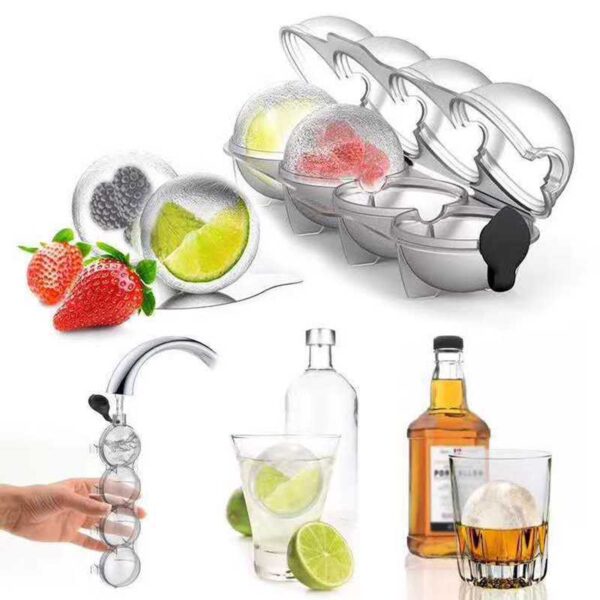 Four-hole ice ball model whiskey vodka round ice box spherical ice tray mold